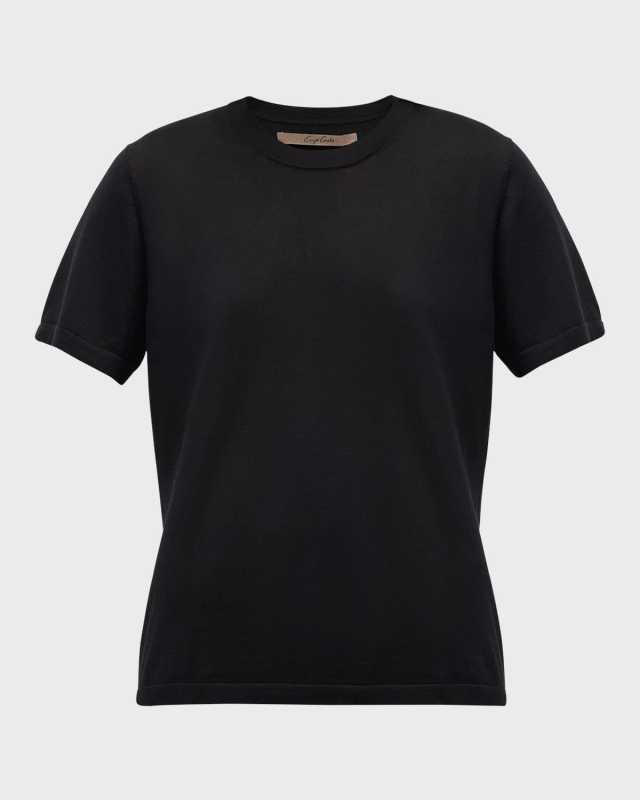 Silk Knit Easy Short-Sleeve Tee